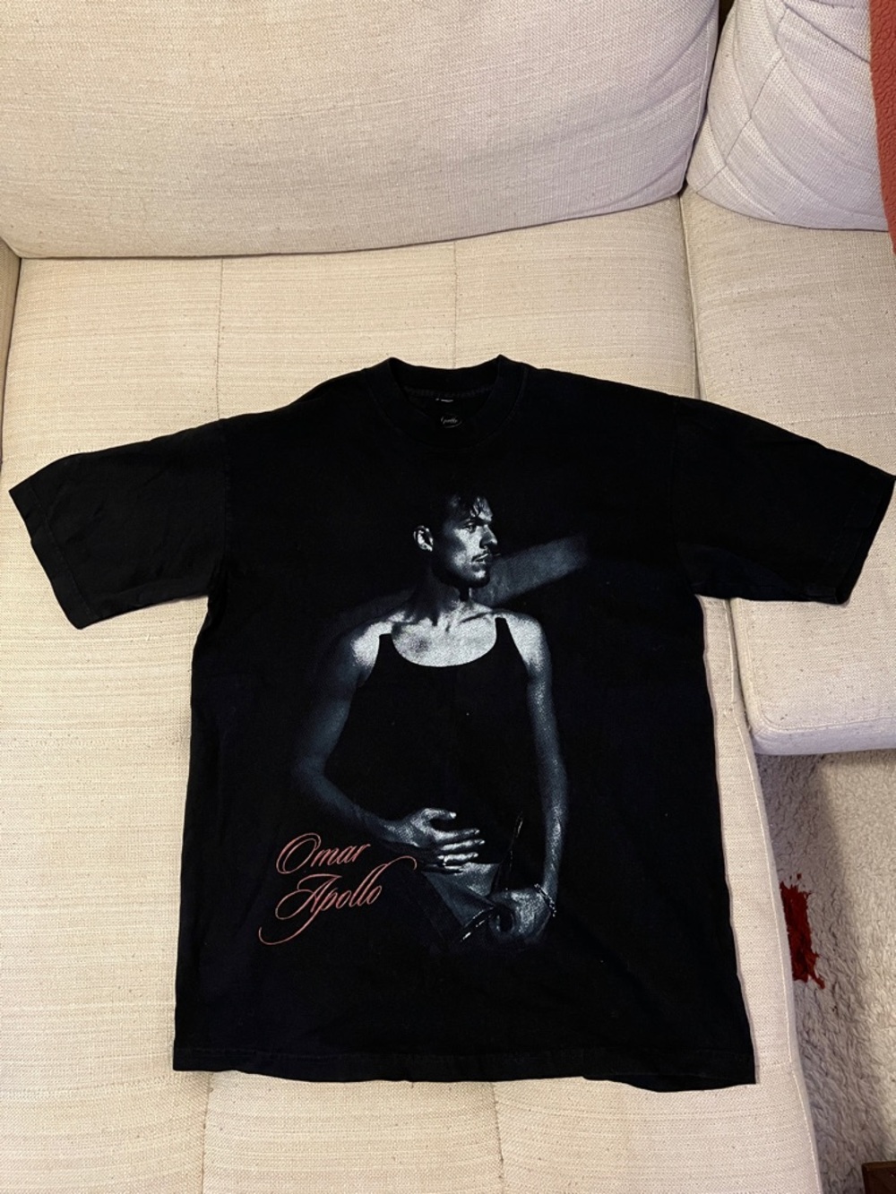 Omar Apollo Black Graphic T‑Shirt Medium